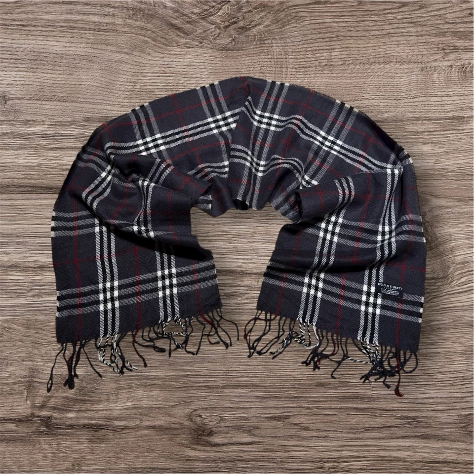 Burberry London Schal, Dunkelgrün Kariert, 100% Lamwolle - Bild 3 von 4