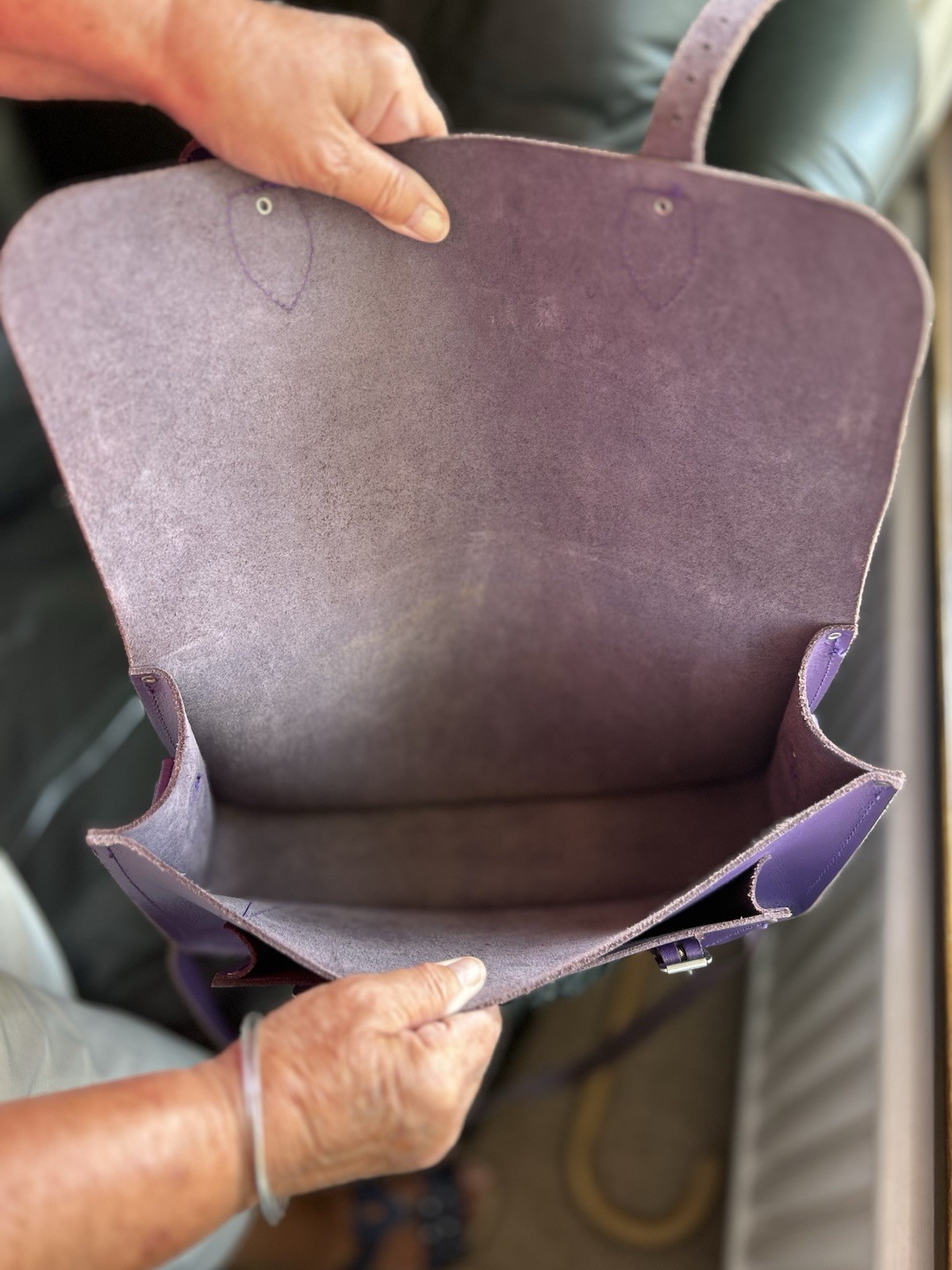 Cambridge Satchel Company Batchel/Satchel Purple 14inch - Shoulder/Cross Body image 8