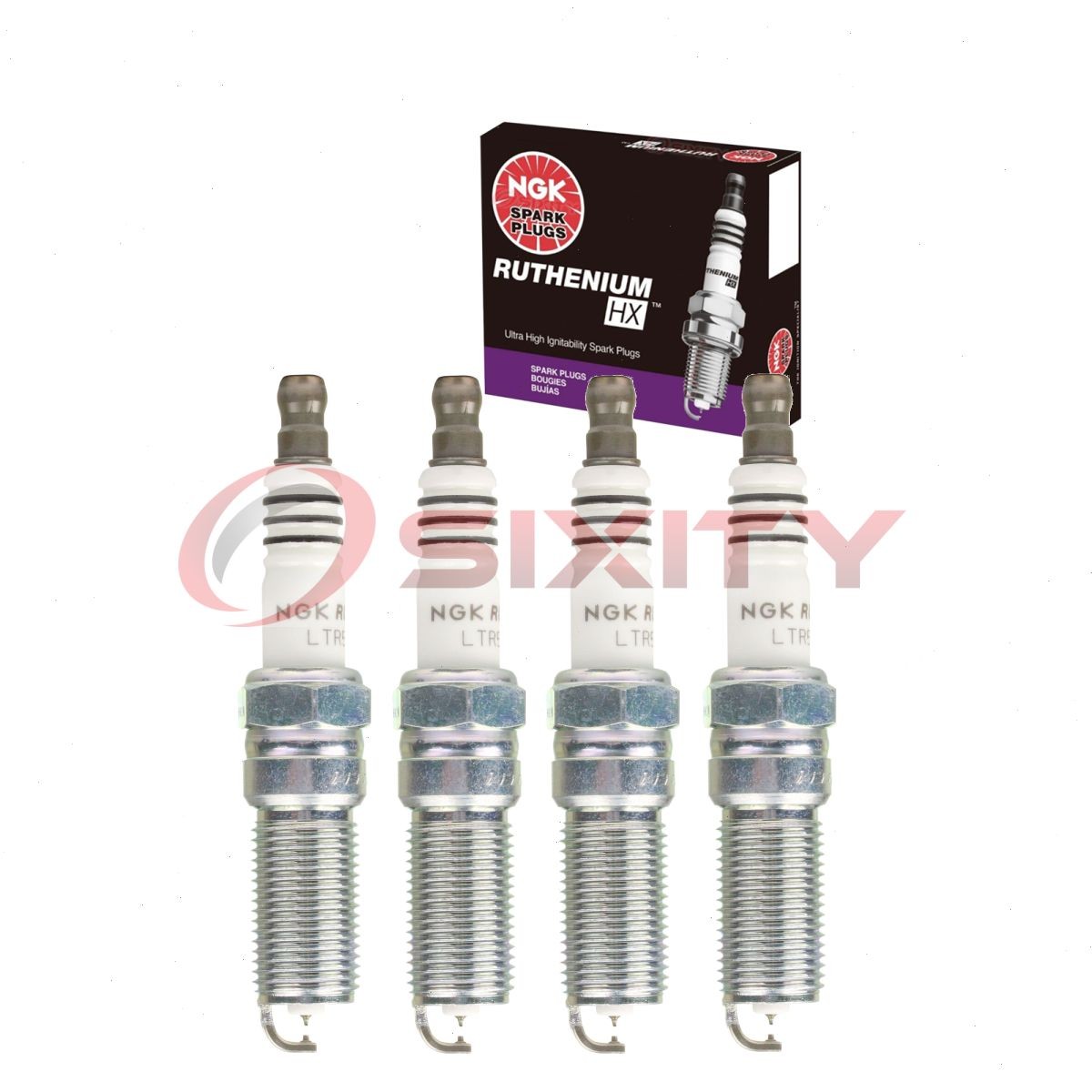 4 pcs NGK Ruthenium HX Spark Plugs for 2007-2010 Saturn Sky 2.4L L4 - Engine qj