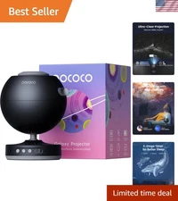 High-Definition Galaxy Projector with Replaceable Discs for Relaxation & Gifts