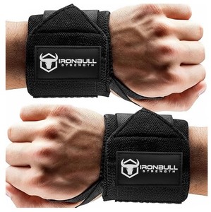 NEW Iron Bull Strength Classic Wrist Wraps For Weightlifting- Black Level 1 