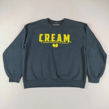 Rare Wu-Tang Clan Sweatshirt Men's Black Large Y2K C.R.E.A.M. Crewneck Graphic