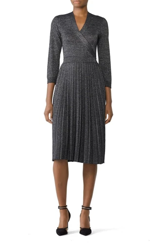 Kate Spade Dashing Beauty abito in maglia sintetica metallica. taglia L