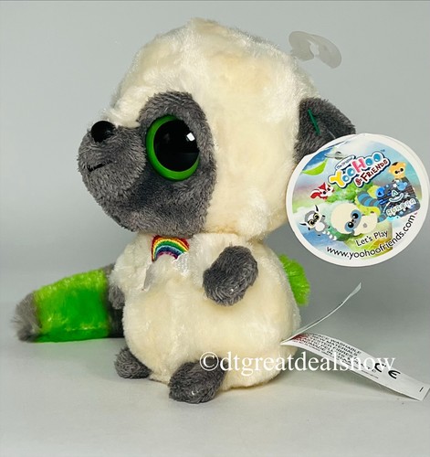 Aurora Yoohoo & Friends Bush Baby Lemur Plush Sound & Light Green Striped Tail - Picture 3 of 13