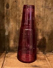 Vintage Tumble Up by Pier 1 Ruby cut to clear glass 10" great