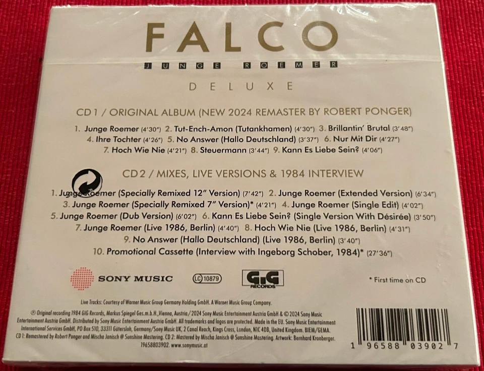 Falco - JUNGE ROEMER - 2CD - Deluxe Edition - Digipak - 2024 - NEU/OVP/SLD.! - Bild 2 von 3