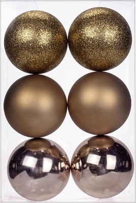Schöne 6 Stück 10 cm Weihnachtskugeln, Weihnachtsschmuck zum Aufhängen - bruchsichere Kugeln