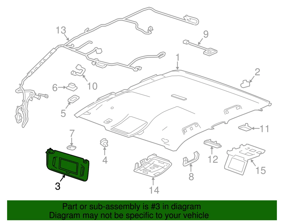 Parasol del lado del conductor gris genuino GM 84247212 Foto 4 de 4