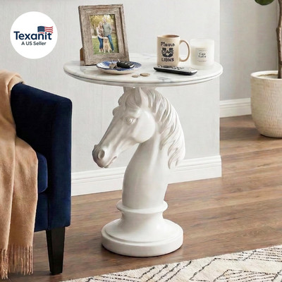 White Horse Side Table - 23.6