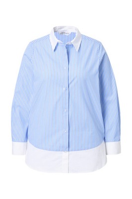 Studio Untold Damen große Größen Streifenbluse Layering Look Langarm 839627