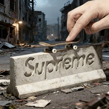 SS26 SUPREME MINI MATERIALS 1:12 SCALE JERSEY BARRIER CONCRETE BOX LOGO