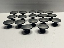 Vintage Lot 17 NOS Heavy Gray/Black Oval Drawer/Cabinet Fixed Knobs