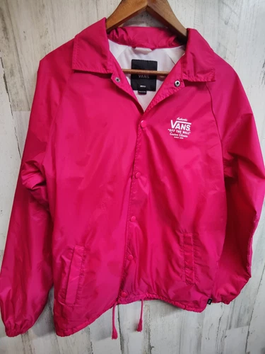COACH Giacca a vento VANS Off the Wall rosa scolorita allenatori adulto piccolo pattino foderato