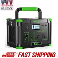 500W Portable Power Station 519Wh LiFePo4 Solar RV Camping Backup Battery