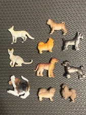 Vintage Lot Of 8 Dogs & 2 Cats PVC Figures Variety Of Breeds Various Brands