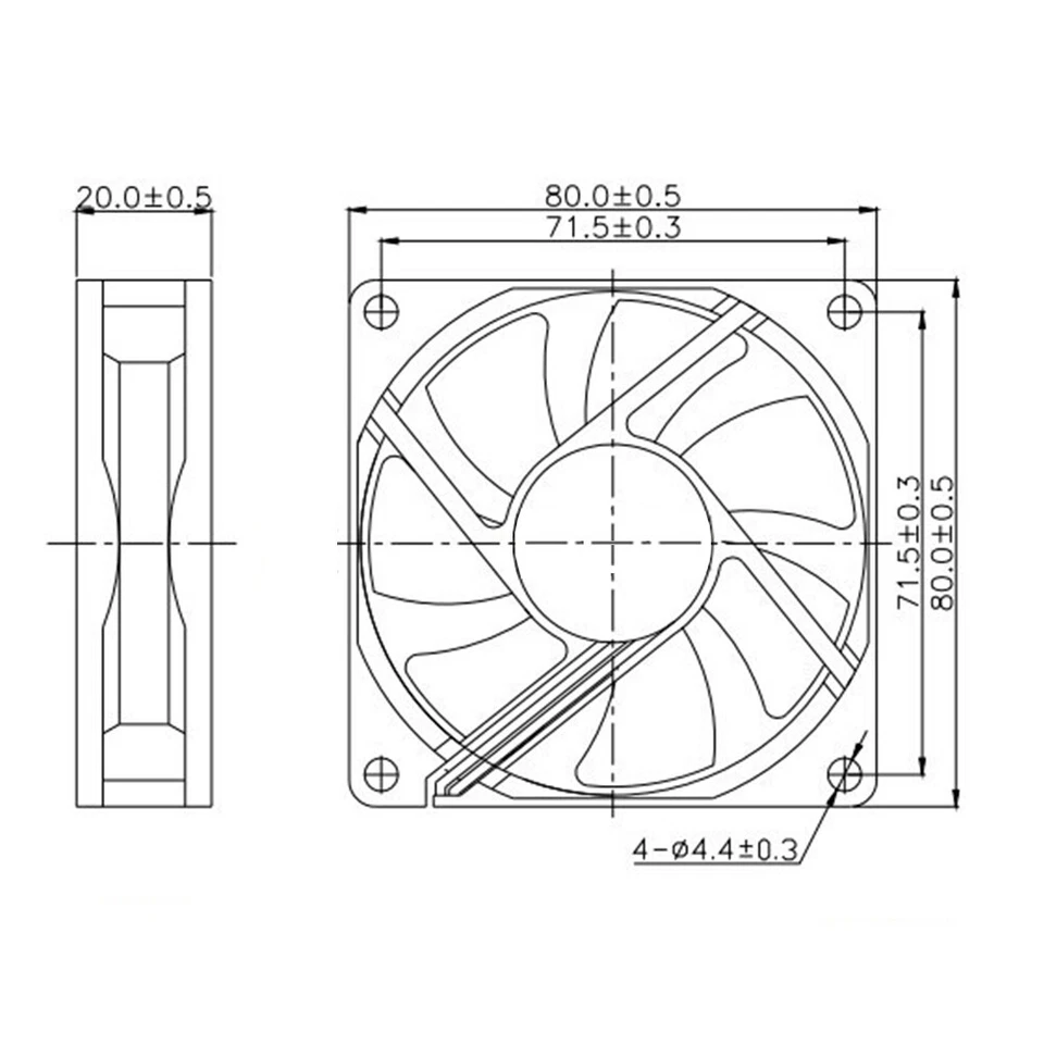Computerlüfter Dalap SAF 12V DC, 80x80x20mm, 3000 U/min., mit Kugellager - Bild 3 von 3