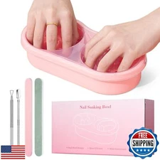 Rosiour Dual Nail Soaking Bowl, Soak Off Gel Polish Remover Bowl for Home Use