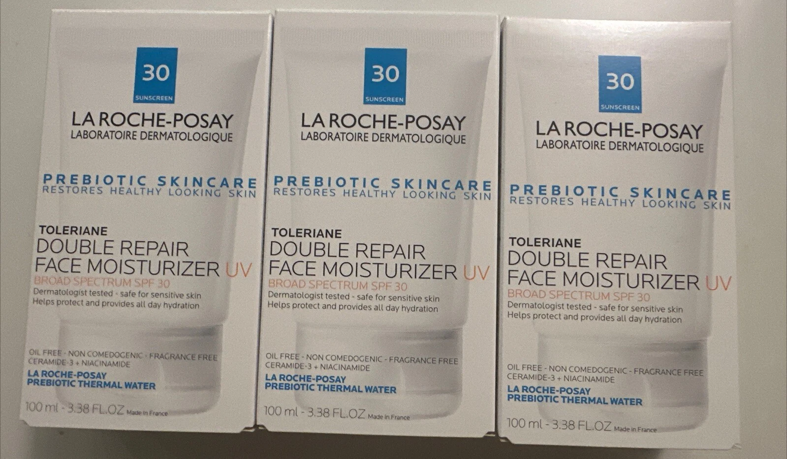 3 PACK - 3.38 Oz - La Roche-posay Toleriane Double Repair Moisturizer UV SPF 30