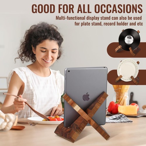 Cookbook Stand for Kitchen Recipe Book Holder for Kitchen Counter Wooden Cook... - Picture 3 of 7