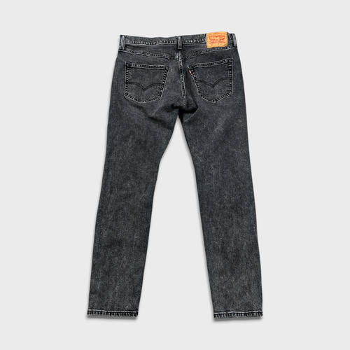 Levi's 512 Jeans Men 34x30 Black Slim Taper Leg Dark Wash Distressed Stretch - Picture 6 of 14