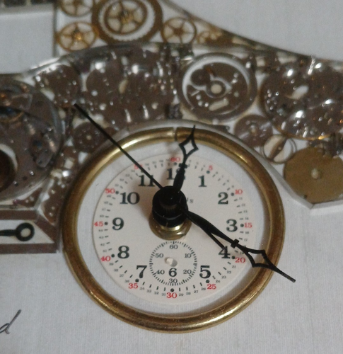 Vintage Girard's Watch/Clock Parts Corvette Original Art Piece 19"L - Imagen 6 de 7