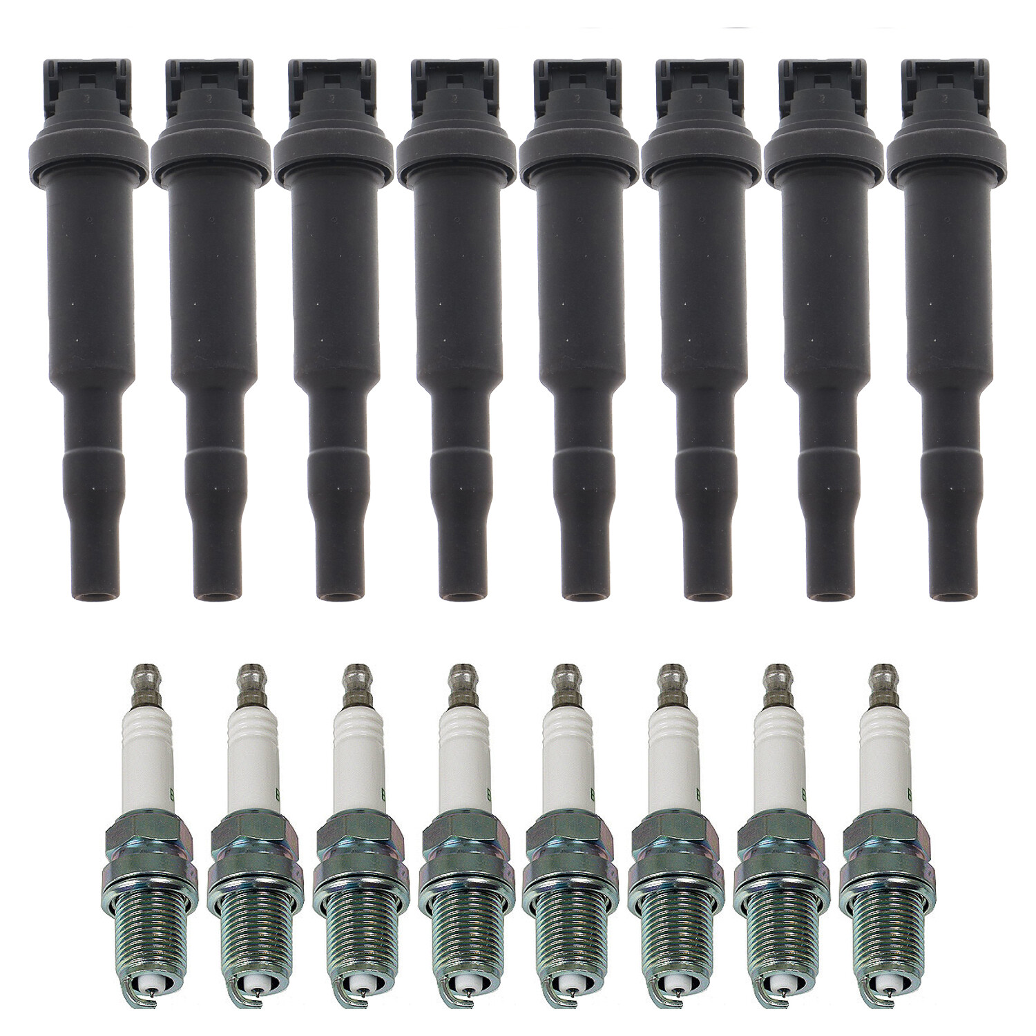 Bosch 8 Ignition Coil NGK 8 G-Power Spark Plug Kit For E65 E53 745i X5 4.4 V8