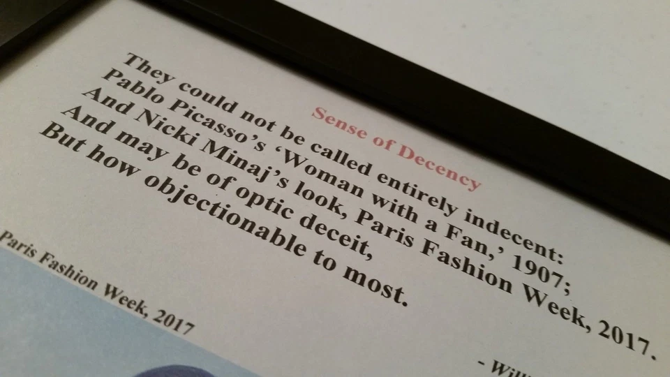 Framed Poem Art Nicki Minaj-Picasso & Poem 2017 Paris Fashion Week 11" x 9" - Image 2 of 4