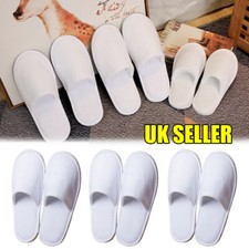 10/20/30Pairs White Warm Spa Slippers Closed Toe Hotel Wedding Dance