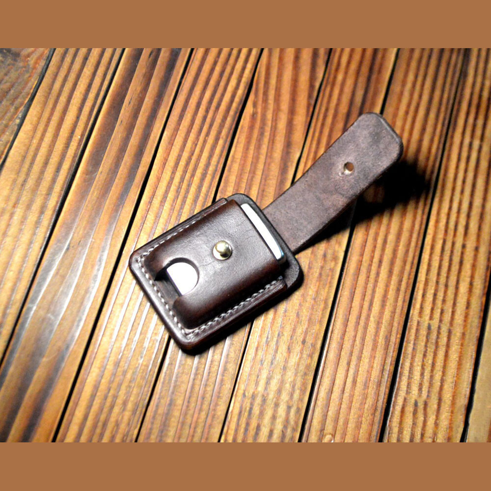 Handmade Mens Black Leather Zippo Lighter Case Custom Zippo Lighter Ho