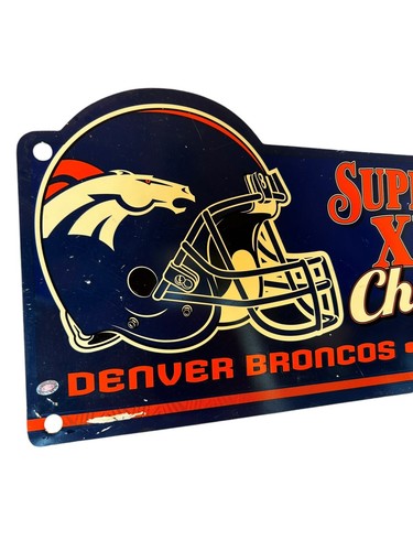 Denver Broncos Plastic Super Bowl XXXll Vintage Man Cave Sign Locker Room Gift - Picture 5 of 11