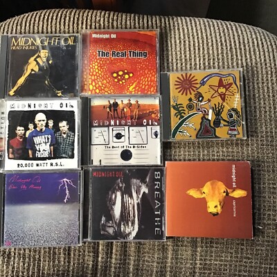 MIDNIGHT OIL 8-CD LOT: HEAD INJURIES, BEST OF B-SIDES, 20,000 WATT, REAL THING..