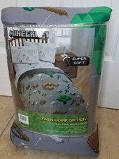 Minecraft Microfiber Twin Comforter 64in x 86in Super Soft Kids Bedding NEW