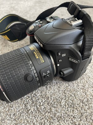 Nikon D3300 DSLR Camera Black (w AF-S DX VR 55-200mm 18-55mm Lens)  Bag 18208015610|