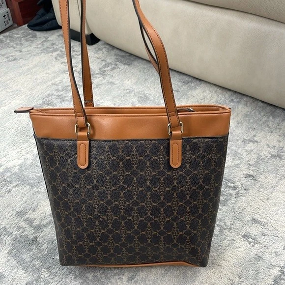 Nanette Lepore Vegan Monogram N Logo Tote Bag Shopper Purse - Image 2 of 4