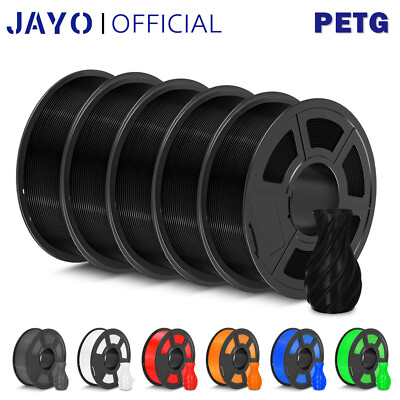 JAYO 5 Rollen 1,1KG PETG 1,75mm 3D Drucker Filament Hohe Stabilität Vakuum Paket