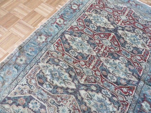 3'11 x 5'9 Hand Knotted Multi Colored Vintage Turkish Oushak Oriental Rug G11313 - Picture 4 of 11