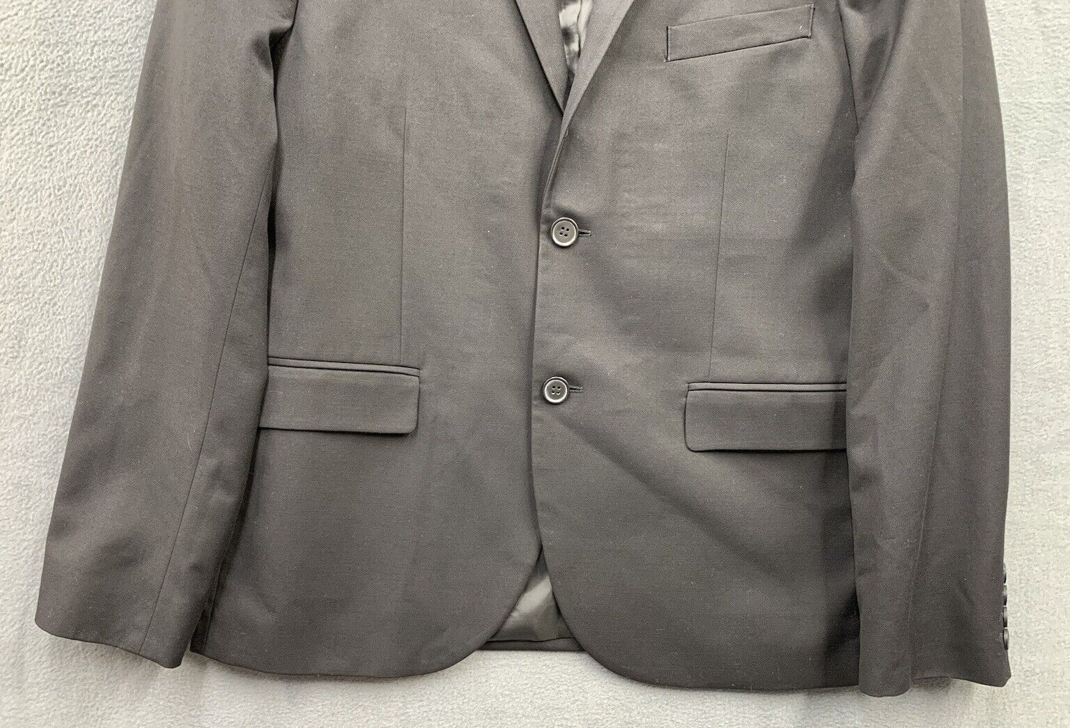 H&M Sport Coat Blazer Suit Jacket Mens Size 42R Black 2 Button Slim Fit Notched thumbnail 11