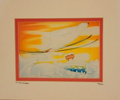 Coca-Cola Polar Bear On The Slopes  Animation Art Cell  Limited Edition 144/500 
