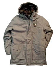 SPYDER  HydroWeb ThermaWeb Polar Coat Men Medium  Hood  Fleece-Lined  Grey  NWT*
