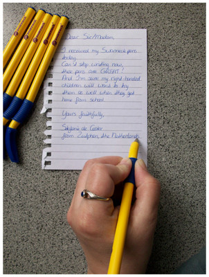 Left handed Swanneck Pens Black/Blue ink Dyslexia in single, 2, 5, 10 pen  packs UK