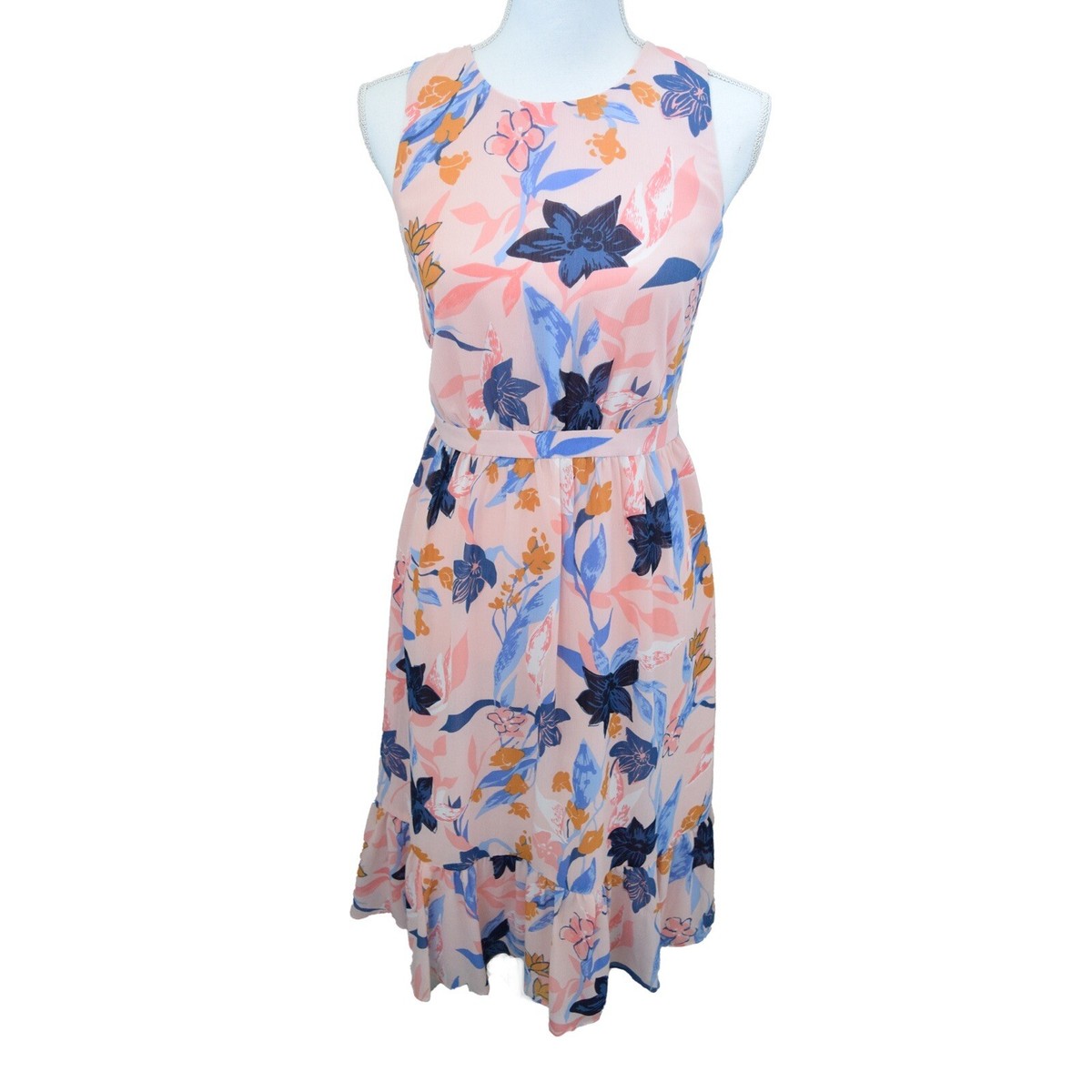 knee length dresses for ladies Hayley Midi Dress in Tulip Fields Blue main image 0