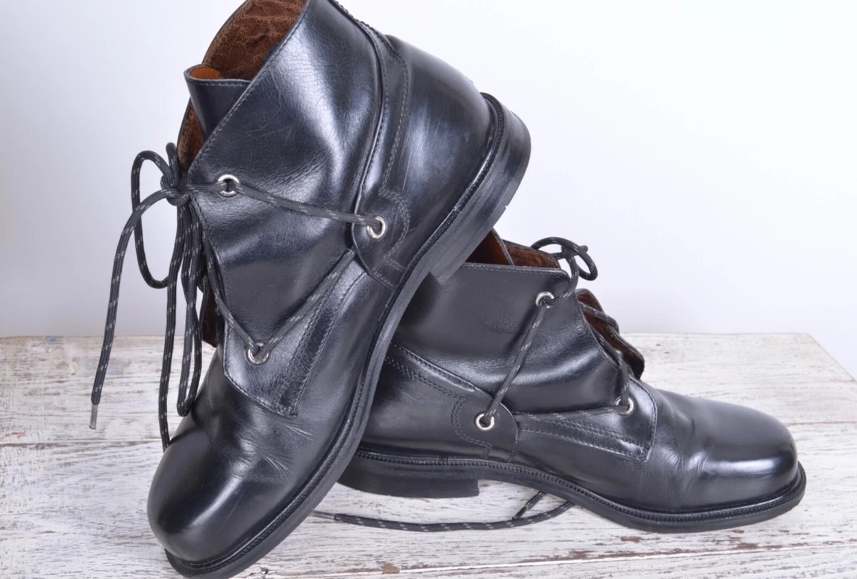 90s DIRK BIKKEMBERGS HOMME MOUNTAINEERING STRAPS LEATHER DESERT BOOTS SIZE 44