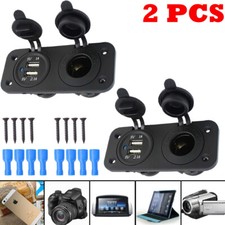 2X 12V Dual USB Port Car Cigarette Lighter Socket  Charger Power Adapter Outlet