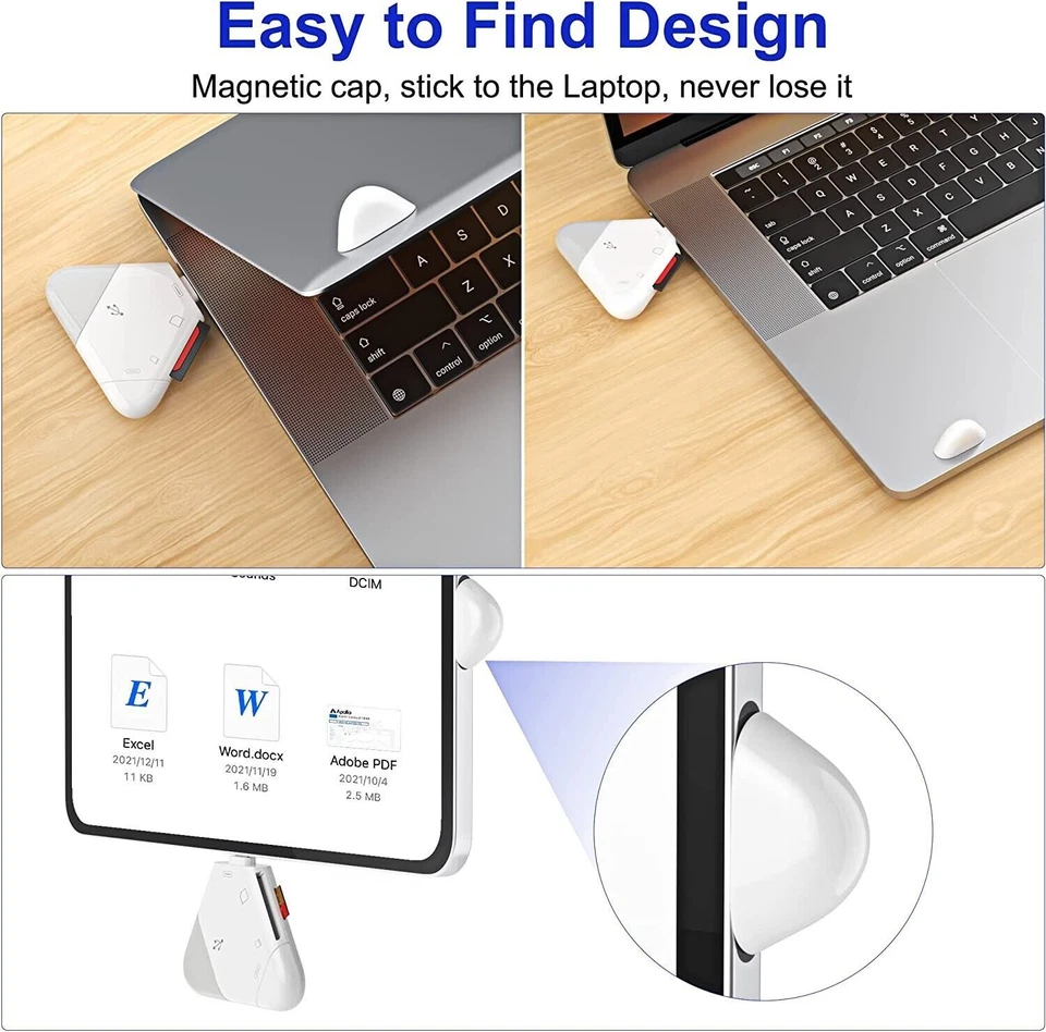 SD Card Reader,3in1 Memory Card Reader for iPhone/iPad,USB C and USB A Devices - Image 2 of 4