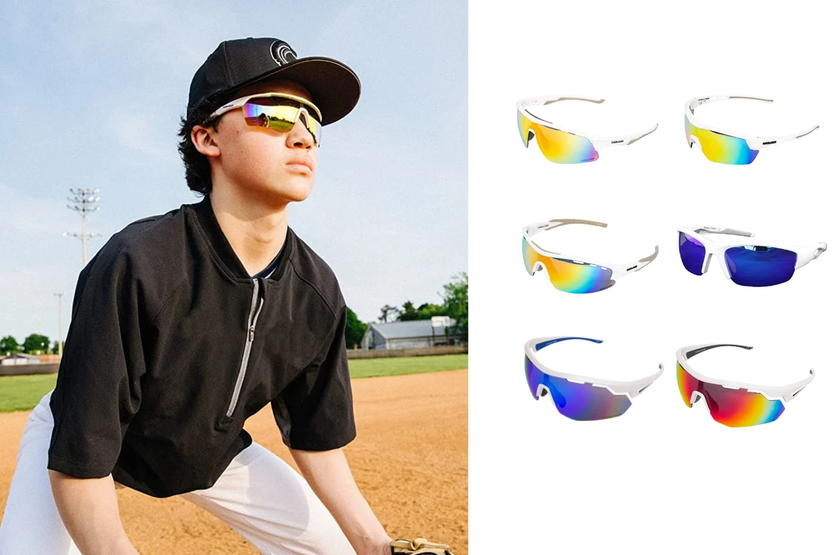 Rawlings 32 Baseball Sunglasses White/Blue