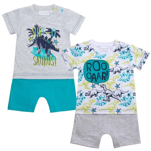 Vagefun Set Estivo Neonato E Bambino: 2 Canottiere + 2 Pantaloncini Con Stampe Di Dinosauri E Jackfruit, Tessuto Leggero In Misto Cotone, Taglie Da 6 Mesi A 4 Anni - 2
