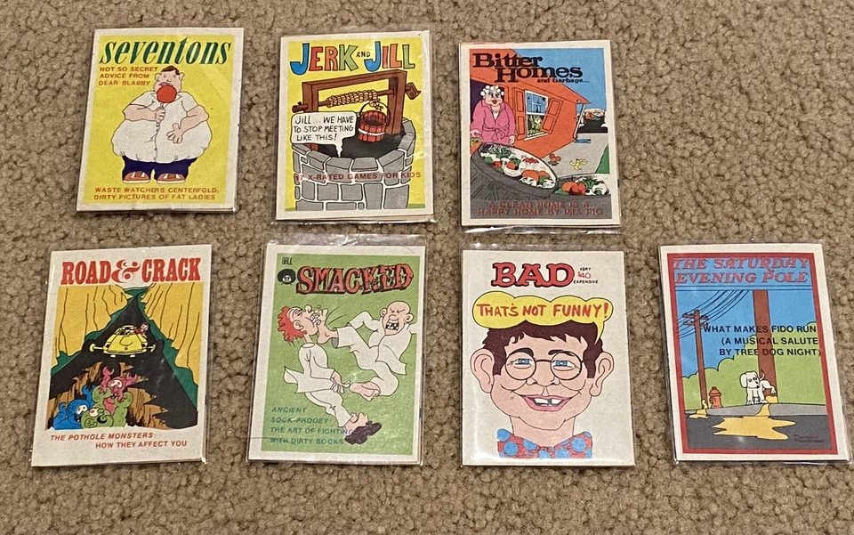 RARE 1974 Fleer Crazy Magazine Covers 1st Series 15/30 Sticker Trading Card Set - Image 2 of 2