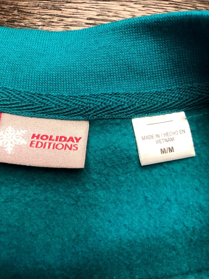 Sudadera Navidad Bordada Pájaro Cardinal Teal Ediciones Vacaciones Mujer M Foto 4 de 4