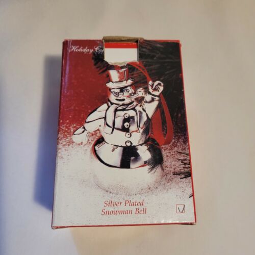 Vintage Godinger Holiday Collection  Silver Plated Waving Snowman Bell - Picture 1 of 7