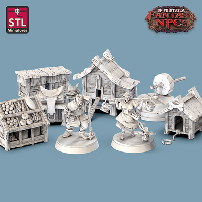 The Farmer by STL Miniatures 3D DnD Pathfinder Tabletop Resin Miniatures